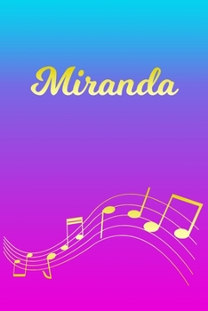 Miranda: Sheet Music Note Manuscript Notebook Paper | Pink Blue Gold  Personalized Letter M Initial Custom First Name Cover | Musician Composer ... Notepad Notation Guide | Compose Write Songs