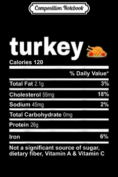 Paperback Composition Notebook: turkey nutrition facts Journal/Notebook Blank Lined Ruled 6x9 100 Pages Book