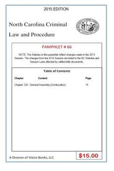 Paperback North Carolina Criminal Law and Procedure-Pamphlet 66 Book