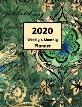 2020 Weekly & Monthly Planner: Large (8.5" x 11") Calendar and Goal Pages for January 2020 - December 2020 - Green Butterfly