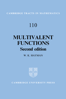 Multivalent Functions (Cambridge Tracts in Mathematics) - Book #110 of the Cambridge Tracts in Mathematics