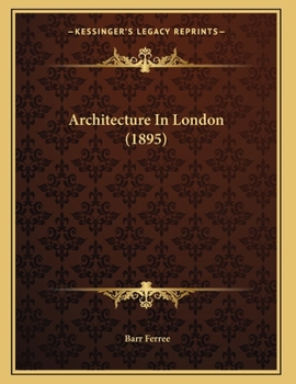 Paperback Architecture In London (1895) Book