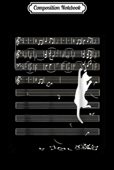 Paperback Composition Notebook: Funny Cat Playing With Music Note Cat Lover Gift Journal/Notebook Blank Lined Ruled 6x9 100 Pages Book