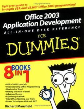 Paperback Office 2003 Application Development All-In-One Desk Reference for Dummies Book