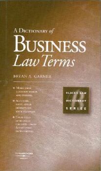Paperback A Handbook of Business Law Terms (Black's Law Dictionary Series) Book