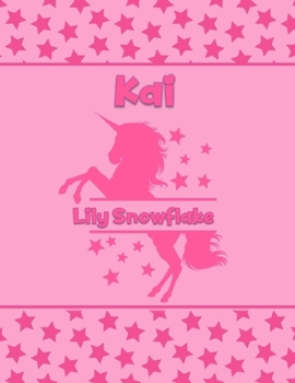 Paperback Kai Lily Snowflake: Personalized Draw & Write Book with Her Unicorn Name - Word/Vocabulary List Included for Story Writing Book