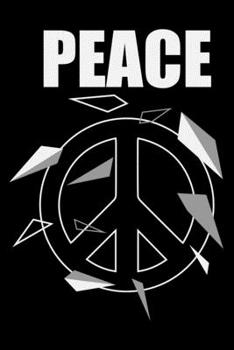 Notebook: Peace Sign Hippie 60s 70s Retro Broken Glass Black Lined Journal Writing Diary - 120 Pages 6 x 9