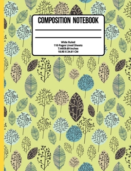 Paperback Composition Notebook Wide Ruled: Flower 100 Pages Book