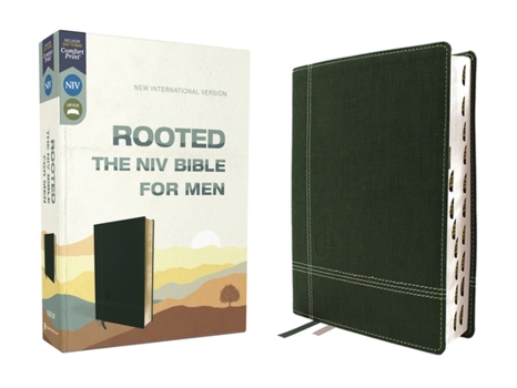 Imitation Leather Rooted: The NIV Bible for Men, Leathersoft, Green, Thumb Indexed, Comfort Print Book