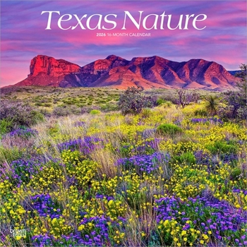 Texas Nature 2026 12 X 24 Inch (Hanging) Monthly Square Wall Calendar Plastic-Free
