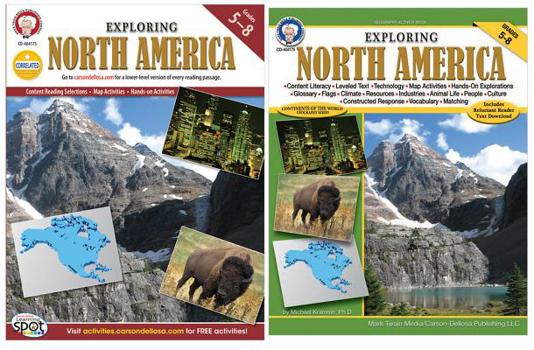 Paperback Exploring North America, Grades 5 - 8 Book