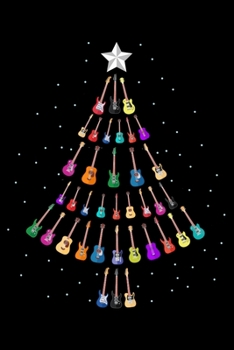 Paperback Notebook: Christmas Tree Guitars Guitar Xmas Guitarist Band Musician Black Lined Journal Writing Diary - 120 Pages 6 x 9 Book