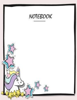 Paperback Notebook: Cute unicorn on pink cover and Dot Graph Line Sketch pages, Extra large (8.5 x 11) inches, 110 pages, White paper Book