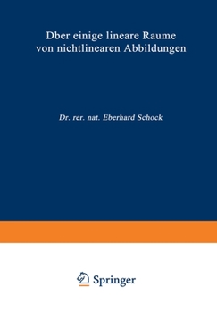 Paperback Über einige lineare Räume von nichtlinearen Abbildungen [German] Book