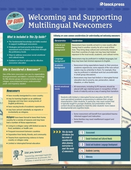 Paperback TESOL Zip Guide: Welcoming and Supporting Multilingual Newcomers (Pack of 10) Book