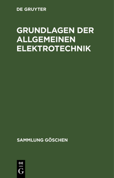 Hardcover Grundlagen der allgemeinen Elektrotechnik [German] Book