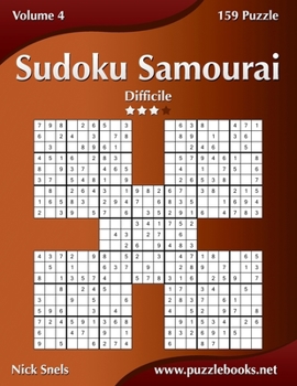 Paperback Sudoku Samurai - Difficile - Volume 4 - 159 Puzzle [Italian] Book