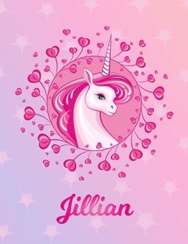 Jillian: Unicorn Large Blank Primary Sketchbook Paper | Pink Purple Magical Horse Personalized Letter J Initial Custom First Name Cover | Drawing ... | Art Sketch Book| Create & Learn to Draw