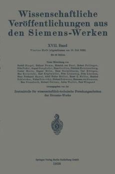 Paperback Wissenschaftliche Veröffentlichungen Aus Den Siemens-Werken: XVII. Band. Viertes Heft [German] Book