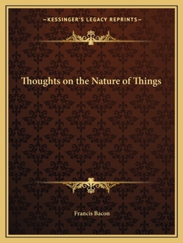 Paperback Thoughts on the Nature of Things Book