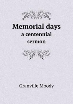 Paperback Memorial days a centennial sermon Book