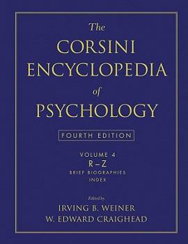 Hardcover The Corsini Encyclopedia of Psychology, Volume 4 Book