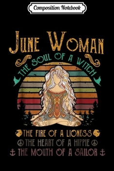 Paperback Composition Notebook: june woman the soul of a witch mouth of a sailor Journal/Notebook Blank Lined Ruled 6x9 100 Pages Book
