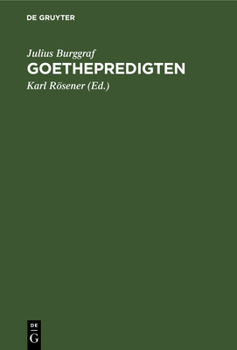 Hardcover Goethepredigten [German] Book