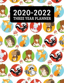 2020-2022 Three Year Planner: Monthly Planner - 36 Month Calendar Planner Diary for 3 Years With Notes - Cute And Cool Woodland Animals (8.5"x11")