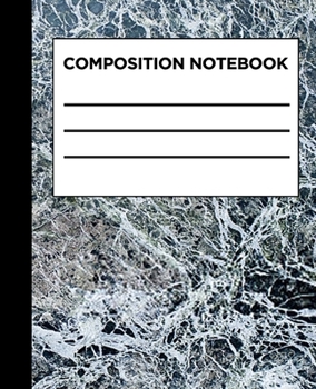 Composition Notebook: Dark Grey Marble College Ruled Blank Lined Five Star Notebooks for Girls Teens Kids School Writing Notes Journal (7.5 x 9.25 in)