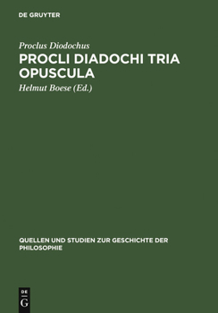 Hardcover Procli Diadochi Tria Opuscula [Latin] Book