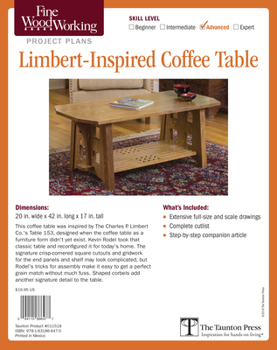 Misc. Supplies Fine Woodworking's Limbert-Inspired Coffee Table Plan Book