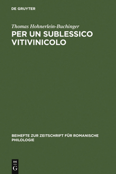 Hardcover Per un sublessico vitivinicolo [Italian] Book