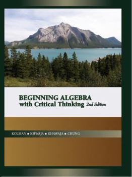 Paperback Beginning Algebra W/Critical Thinking Book