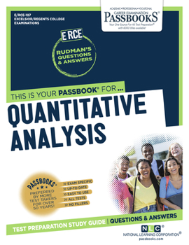 Paperback Quantitative Analysis (Rce-107): Passbooks Study Guide Volume 107 Book