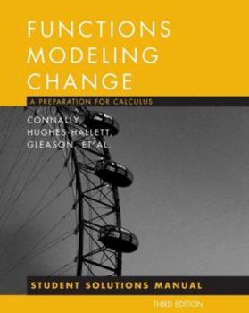 Paperback Functions Modeling Change: Student Solutions Manual: A Preparation for Calculus Book