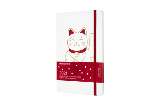 Calendar Moleskine 2021 Maneki Neko Weekly Planner, 12m, Large, Hard Cover (5 X 8.25) Book