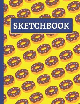 Paperback Sketchbook: Bright Yellow & Blue Doughnut Sketchbook for Kids Book