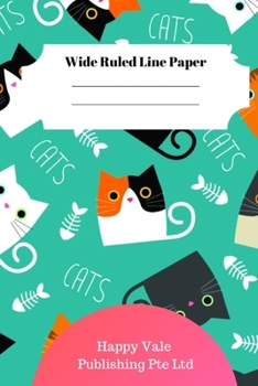 Paperback Cute Cat Theme Wide Ruled Line Paper Book