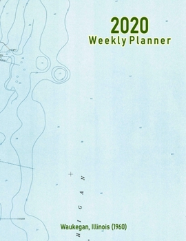 Paperback 2020 Weekly Planner: Waukegan, Illinois (1960): Vintage Topo Map Cover Book