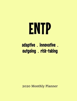 Paperback ENTP Monthly Planner: 2020 ENTP Myers Briggs Personality Monthly Organizer Book