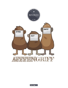 ZMUDACE Notizbuch Blanko: in DIN A4 Softcover | "ZB029 Affengriff Computer PC" |156 leere Seiten mit persönlichem Register + Seitenzahlen | ... zum Selbstgestalten (German Edition)