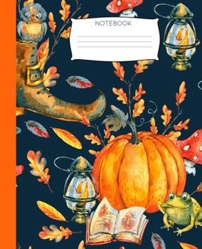Notebook: Pumpkin Notebook with Decorative Pumpkin Cover| Fall Leaves, Owls, and Bright Fall Colors|7.5 x 9.25|110 Pages|Wide-Ruled| Perfect Gift for ... Ideas, School, To-Do-List,Creative Ideas