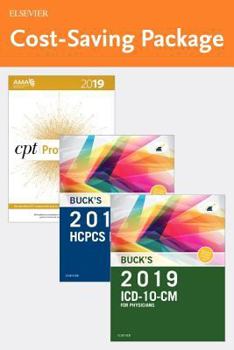 Spiral-bound 2019 ICD-10-CM Physician Edition, 2019 HCPCS Professional Edition and AMA 2019 CPT Professional Edition Package Book