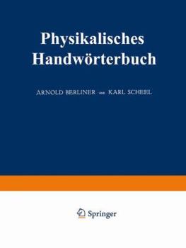 Paperback Physikalisches Handwörterbuch [German] Book