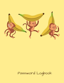 Password Logbook: Monkey Internet Password Keeper With Alphabetical Tabs | Large-print Edition 8.5 x 11 inches (vol. 2)