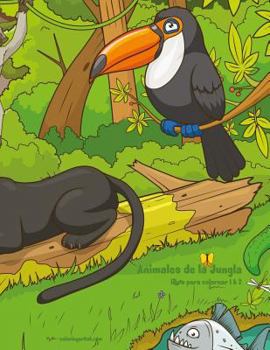 Paperback Animales de la Jungla libro para colorear 1 & 2 [Spanish] Book