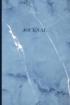 Paperback Journal: Blank Lined - Light Blue Marble Book