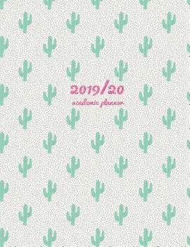 Paperback 2019/20 Academic Planner: Weekly & Monthly Planner - Achieve Your Goals & Improve Productivity - Pretty Cactus + Dots Book