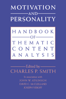 Hardcover Motivation and Personality: Handbook of Thematic Content Analysis Book